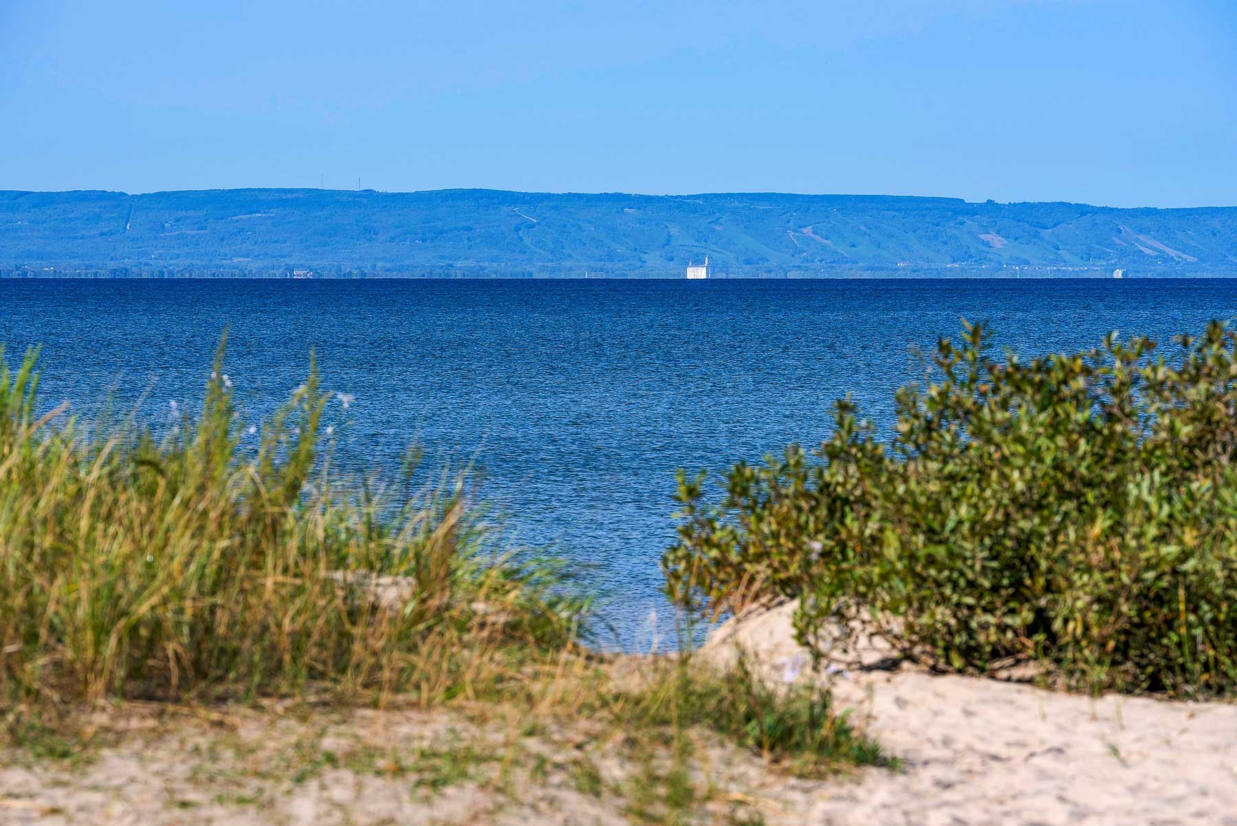 A view across Georgian Bay to Collingwood.